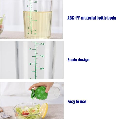 200ml Salad Dressing Shaker Container Condiment Bottles Salad Dressing Bottles Leakage Proof Salad Dressing Jar with Lid for Kitchen (Green) in Saudi Arabia