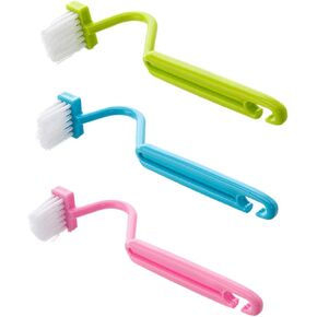 3 Pcs Plastic Curved Small Toilet Brushes Bathroom Plastic Cleaning Brushes Suitable for Cleaning Toilet Edges, Inner Rim and Corner Crevices.