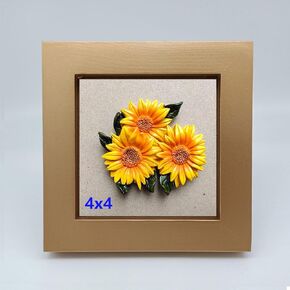 ZXT-parts 6x6 Picture Frame Wood with Mat 4x4 Opening. Tempered Glass Panel, Sturdy and not Easily Broken.Solid Wood Gold Color Frame.Wall and Table.