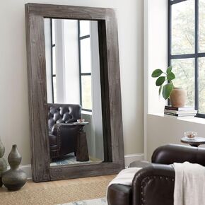 Natsukage 71" x 32" Oversized Floor Mirror Full Length Mirror Huge Mirror Rustic Wood Mirror Body Mirror Full Size Large Wall Mounted Mirror Farmhouse Decor Bedroom Mirror (Light Brown)