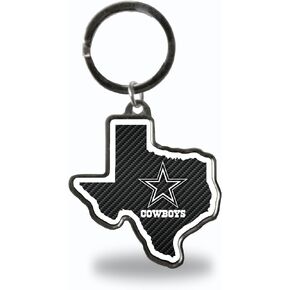 Rico Industries NFL Dallas Cowboys Carbon Fiber State Shape Keychain