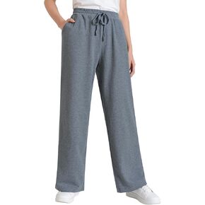 Weintee Women's Wide Leg Cotton Sweatpants with Pockets in Kuwait