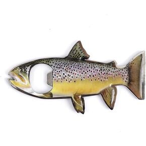 2 in 1 Stainless Steel Bottle Opener Trout Fish Bottle Beer Can Opener (Yellow Trout)