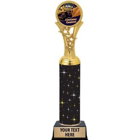 Crown Awards Halloween Trophies, 11" Black Midnight Costume Contest Trophy, Customize Now Prime