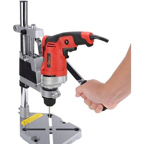Drill Stand for Hand Drill Universal Drill Press Stand Adjustable Bench Drill Press Universal Bench Clamp Drill Press Holder Table Workbench Repair Tool Heavy Duty Single Hole Aluminum Base