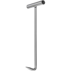 uxcell 15inch T-Handle Meat Boning Hook with Wide Handle, Stainless Steel T Hooks for Kitchen, Butcher Shop, Restaurant, BBQ Tool, Silver