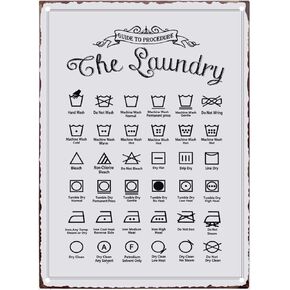 PXIYOU Rustic Guide to Procedure The Laundry Retro Vintage Tin Sign Country Home Decor for Laundry Room, Washroom, Bathroom 8X12Inch