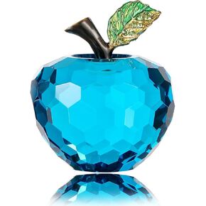 Crystal Apple Figurine Paperweight, Handmade Statue Ornament Home Decoration, Collectible Crystal Crafts, Come with Gift Box, Great Gift for Birthday Holidays Christmas (Pink-60mm)