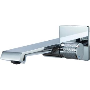 Chrome Wall Mount Bathroom Faucet Single Handle Brass Rough-in Valve Included