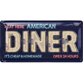 Vintage Tin Sign Retro Diner Decor MILKSHAKES, Metal Kitchen Signs Wall Decor, Vintage Ice Cream Sign, 50s Diner Decor, Vintage Metal Kitchen Sign, 12x8"