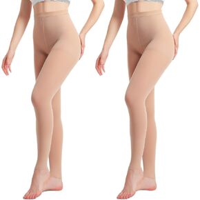 2 Pairs Medical Compression Pantyhose for Men & Women, 20-30mmhg Gradient Support Tights pants, Open Toe High Waist Tights, Graduated Tights for Varicose Veins, Edema, Deep, Vein, Thrombosis , During, Flight