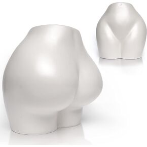 Butt Vase for Decor | Butt Planter Pot | Female Form Body Vase – Unique Modern Cheeky Vase - Cute Minimalist Accent Piece – Ceramic Booty Flower Vase Sculpture, Indoor Planter Pot White