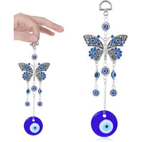 Evil Eye Hanging Decoration, Blue Evil Eye Glass Hanging Pendant Car Charm Ornament Evil Eye Decor Turkish Greek Amulet Car Accessories for Jewelry Good Luck Protection Wedding Party Favors