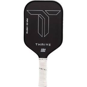 Thrive Rush 13mm Carbon Fiber Thermoformed Custom Weighted Pickleball Paddle – Includes Custom Lead Weighting System & Paddle Cover (Swing Weights: Light 118-119; Medium 120-121; Heavy 122-123)