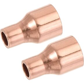 MECCANIXITY Reducing Copper Coupling Fitting Straight with Sweat End, 1/2 x 1/4 Inch ID for HVAC Refrigeration Adapter, Pack of 2