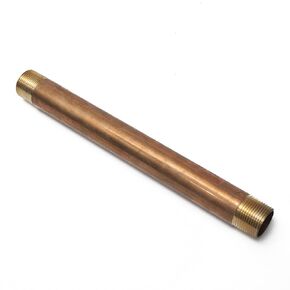 LTWFITTING Brass Pipe 12" Long Nipple Fitting 1" Male NPT Air Water(Pack of 1)