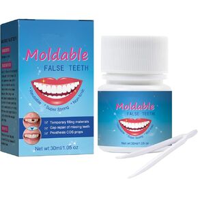30 ml Tooth Repair Kit, Temporary Teeth Replacement Kit - Moldable Thermal Fitting Beads for Filling Fix Missing and Broken Tooth or Adhesive Denture Fake Teeth