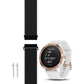 Compatible with Garmin Vivoactive 3 (Music) and Vivomove (HR) Replacement Band with Custom Quick Release Spring Bar, Sport Mesh Strap Nylon Weave Watchband for Sports - S/M