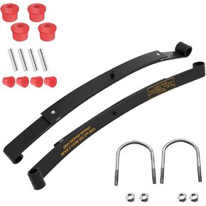 Heavy Duty Rear 2-Leaf Springs Kit for EZGO RXV 2008-Up Gas & Electric Golf Cart, Replaces OEM # 603498 604494 Included Bushings Sleeves and U Bolt, Elevate Comfort and Smoother Outdoor Ride