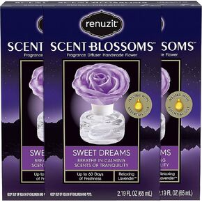 رينوزيت رائحة أزهار الناشر هدية زهرة مصنوعة يدويا، أحلام حلوة، لافندر مريح، مملوء بالزيوت العطرية، ناشر صغير مزخرف، 2.19 أونصة (عبوة من 3) in Kuwait