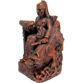 Dryad Design Hel Statue Norse Goddess of The Underworld - Viking Home Decor (Wood Finish)