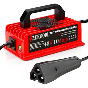 48 Volt Golf Cart Battery Charger for Club Car,10 Amp Trickle Charge Golf Cart Charger,16FT Cable, 5-8 Hours Full Charge Portable Golf Cart Charger for Lead Acid Battery,AGM,Gel