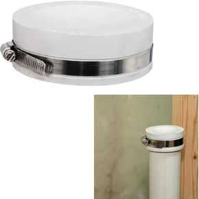 Fernco QC-104W 4-in. Qwik Cap Flexible PVC Pipe Cap Drain Waste and Vent, White