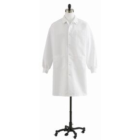 Medline Unisex Knee-Length Lab Coat, White, Size X-Large