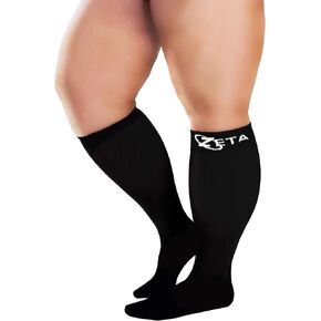 Zeta Wear Plus Size Short Length Leg Sleeve Support Socks - Wide Calf Compression Sleeve, Women, 1 Pair