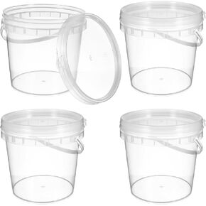 GANAZONO 4Pcs 2L Ice Cream Bucket with Handle Reusable Round Food Storage Bucket Ice Bucket Summer Jelly Cold Drink Juice Bucket