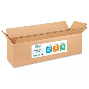 IDL Packaging Long Corrugated Shipping Boxes 22"L x 6"W x 6"H (Pack of 25) - Excellent Choice of Strong Packing Boxes for USPS, UPS, FedEx Shipping - Easy-to-Recycle Cardboard Boxes for Packaging