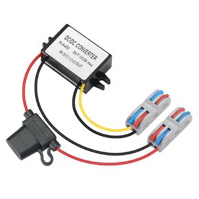 DC/DC Buck Converter 17-60V to 12V, Voltage Converter with Fuse to 12V3A 36W MAX Power Transformer Waterproof Step Down Module for Automotive, LED Lights, Boat Dock, Instruments.