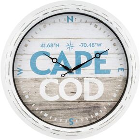 La Crosse Technology La Crosse 404-3840MA 15.75" Indoor/Outdoor Quartz Wall Clock-Massachusetts, White
