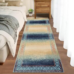 Boho Area Rugs 8x10 Washable Rugs for Living Room Large Rug Non Slip Bedroom Rug Office Rug Modern Carpet Bordered Ombre Throw Rugs for Home Office Dining Room 8'x10' Red