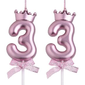33rd Birthday Candles, Gold 33 Year Old Number Birthday Candles, Happy Birthday Party Cake Topper Decoration Gifts for Women Men