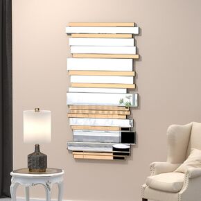 24×47inch Gold Mirrors for Wall Beveled Rectangle Accent Mirrors for Wall Contemporary Wall Decor Livinig Room Decorative Mirrors for Wall Decor