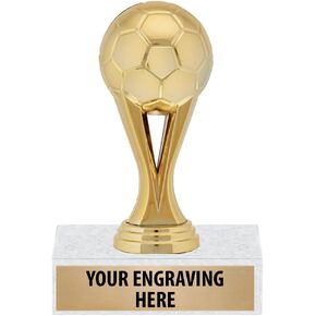 6" Gold Soccer Ball Trophies - Custom Soccer Iconz Trophy Awards Prime