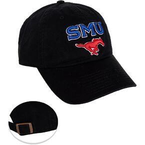 Desert Cactus Southern Methodist University Baseball Hat SMU Mustangs Brimmed Embroirderd Cap Adjustable Cloth Strap Adult (Style D) Black