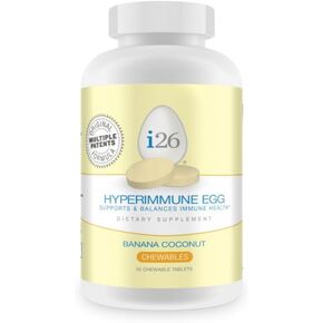 Youngevity i26 Hyperimmune Egg | IgY Max Banana Coconut Chewable | Patented Immune Powerhouse Formula | Joint, Gut, Immune Support Supplement | 45 Chewable Tablets