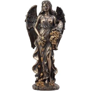 Ebros Gift Roman Greek Goddess Fortuna with Bountiful Gold Coins Statue 11.5" H Tyche Lady of Fate Fortune Prosperity Providence Figurine