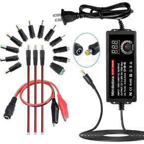 12V 10A Power Suppy Adapter - Minidodoca AC 100-240V to DC 12 Volts 10 Amps 120W LED Driver Transformer Switching Transformer Charger 5.5mm x 2.5mm DC Plug for LED Strips Lighting CCTV Camera