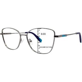 ProEyes Mia, Progressive Blue Light Blocking Readers, 0 Strength on Top Lens, Spring Hinge, Lightweight, Durable