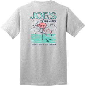 JOES SURF SHOP Flamingo Logo Short Sleeve Heavyweight Tee in Reg, Big and Tall