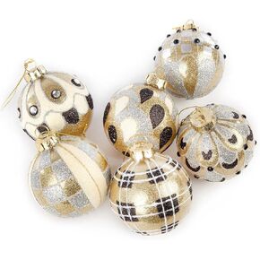 MacKenzie-Childs Golden Hour Glass Ball Ornaments, Christmas-Tree Decorations Set
