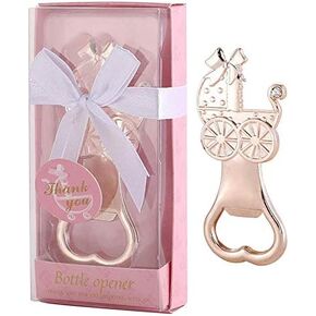 30 Pcs Baby Shower Party Favors Return Gifts For Guests Baby Bottle Bottle Openers Decorations Boy Girl By PARTYGOGO (Baby Carriage Pink, 30)
