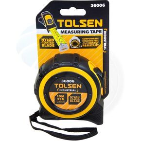 Tolsen 10M 33FT Nylon Coated Heavy Duty Measuring Tape Metric Imperial