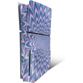 MightySkins Glossy Glitter Skin Compatible with Playstation 5 Slim Digital Edition Bundle - Jitter Illusion | Protective Durable High-Gloss Glitter Finish | Easy to Apply | Made in The USA