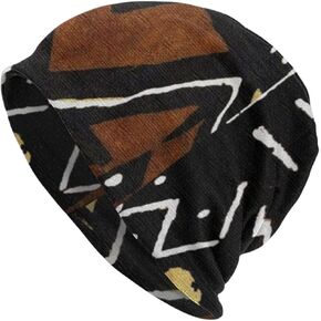 Skull Cap Beanie Hat for Men Women,African Mud Cloth Print Soft Lightweight Sleep Cap Chemo Hat Winter Warm Hip Hop Cap