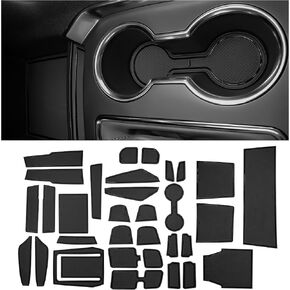 CupHolderHero fits Chevy Traverse Accessories 2018-2023 Premium Custom Interior Non-Slip Anti Dust Cup Holder Inserts, Center Console Liner Mats, Door Pocket Liners 30pc Set (Red Trim)