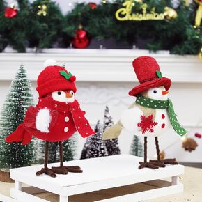 3PCS Christmas Decorration For Home Cute Christmas Red Simulated Bird Figurine winter birds decor Christmas table top decor Perfect Featherly Friends Ornaments for Tiered Trays and Cardinal Gifts